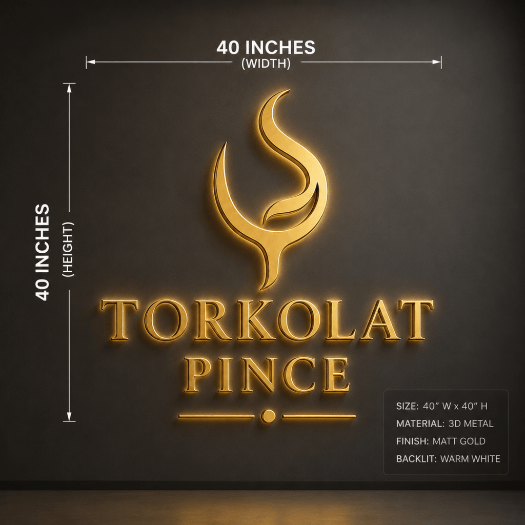 3D METAL BACKLIT - E-PLATED GOLD FINISH - Initial Payment - TheLibertySigns
