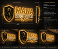 Maneuver Recovery Lab logo design with dimensions and mockups on a dark background