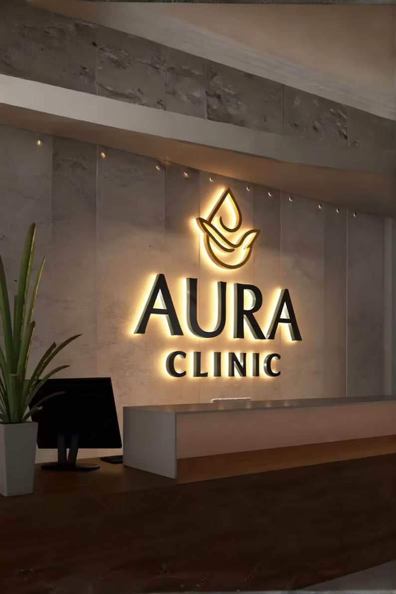 3D Custom Metal Backlit LED Sign, 3D Business Signage