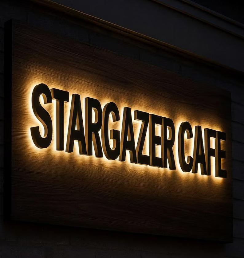 3D Custom Metal Backlit LED Sign, 3D Business Signage