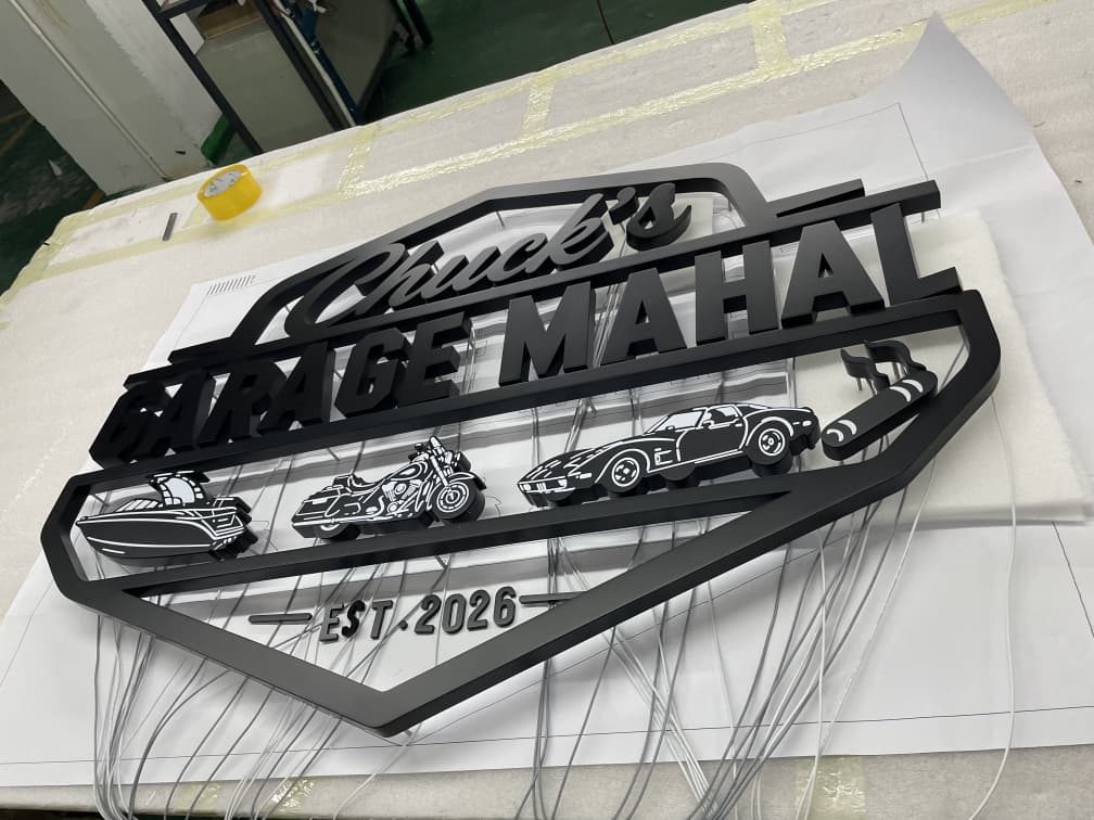 3D METAL BACKLIT GARAGE SIGN - Robyn Hatley - 2 - theLibertysigns